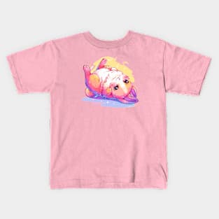 Happy fluffy bunny with vivid colors Kids T-Shirt
